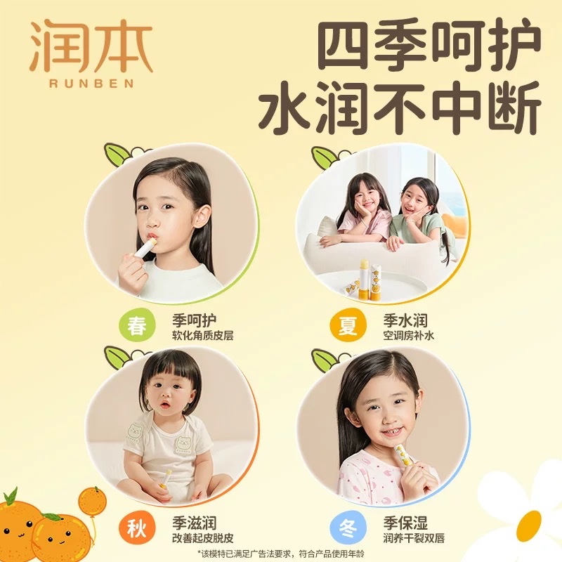 Runben Baby Lip Balm (Grapefruit) 4g Application Scenario