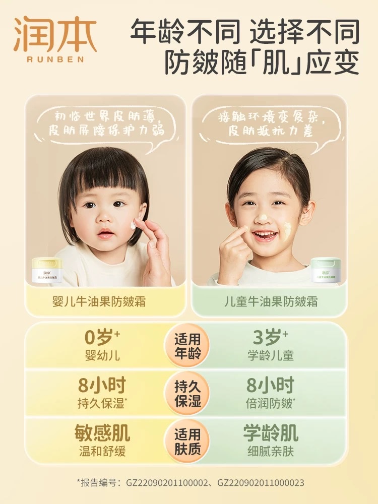 儿童乳液/面霜实物图