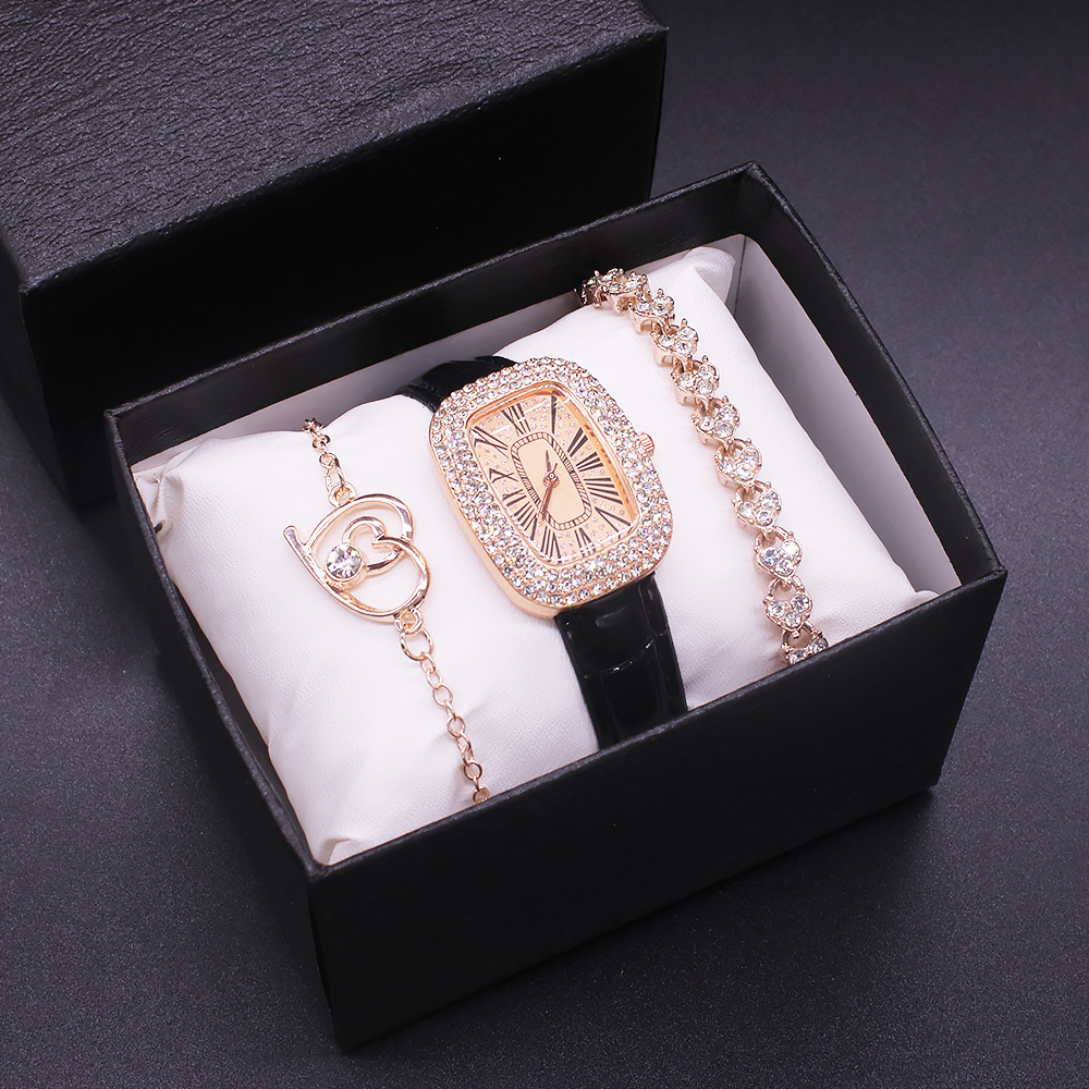 女款石英表套装镶钻女表学生腕表女表时尚ladies watches