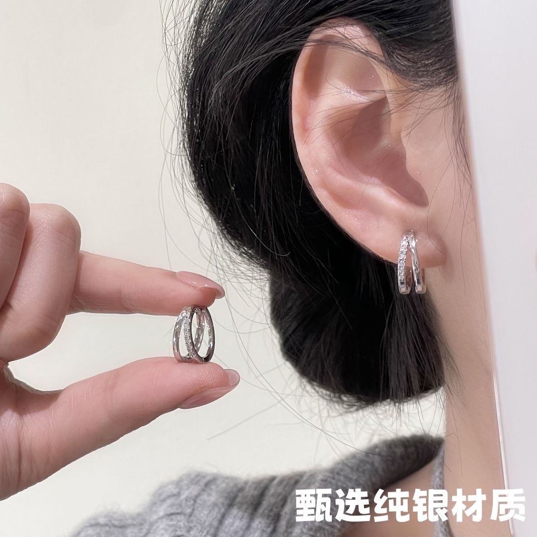 925 Silver ear rings for women, fashionable and elegant, anti-allergy ear buckles, Korean version, new earrings 440 accessories, earrings, earrings, stud accessories detail image 3