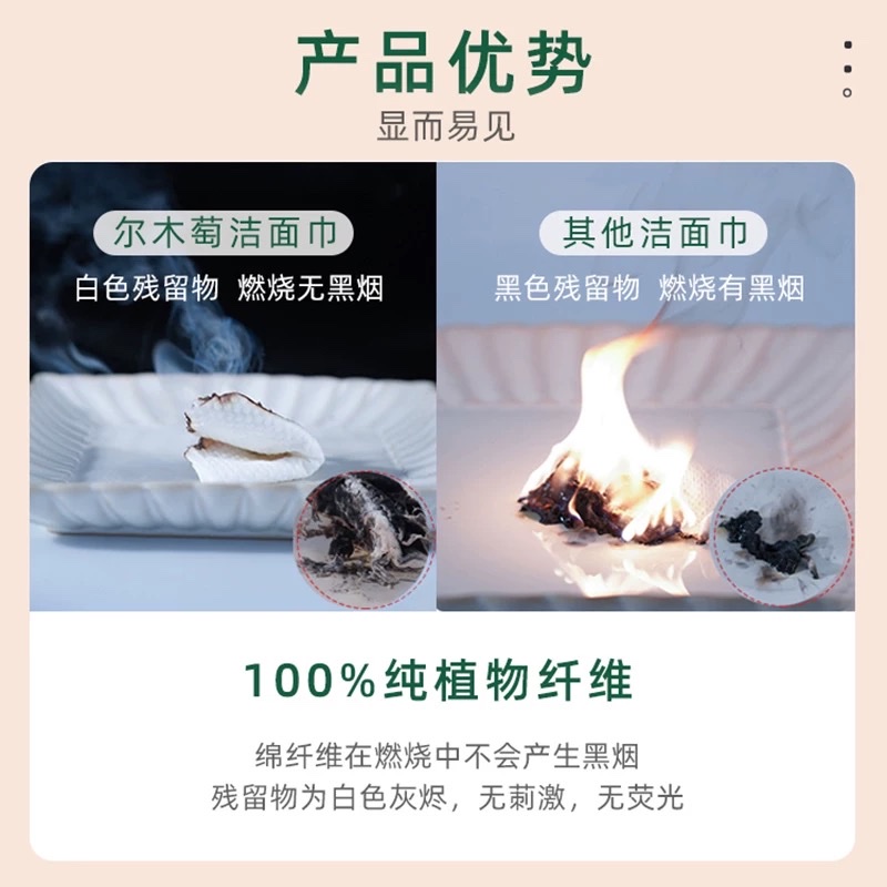 Ermutao disposable cloud-sensing soft towel 100 pieces, 1 pack, 20cm×22cm Specification image