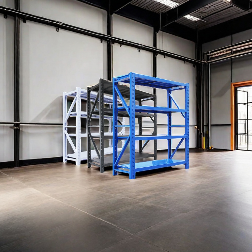 2024 Medium-sized multi-layer warehouse shelves, household light-duty storage racks, iron rack shelves, heavy-duty warehouse shelves wholesale, stable and durable, high space utilization Specification image