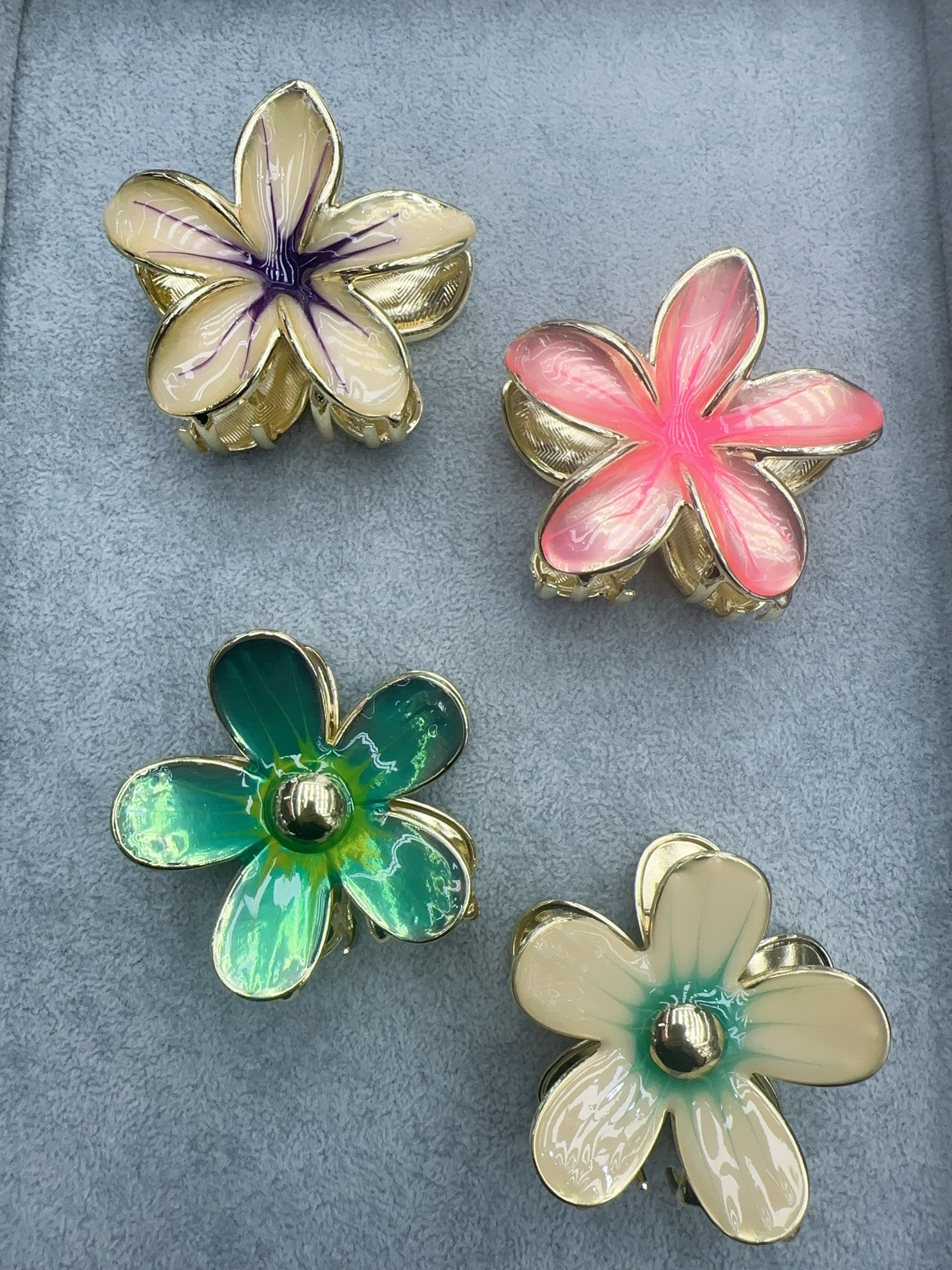 Flower-shaped metal welded flower rhinestone buttons, hand-sewn coats, clothing, water drop rhinestone DIY accessories, alloy parts detail image 3