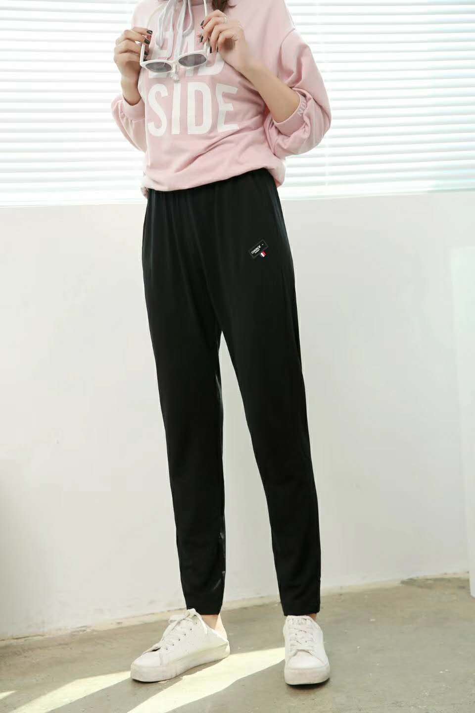 Classic oversized thin cotton casual loose women's long pants, plus-size slimming sports pants for chubby girls, new style 55369