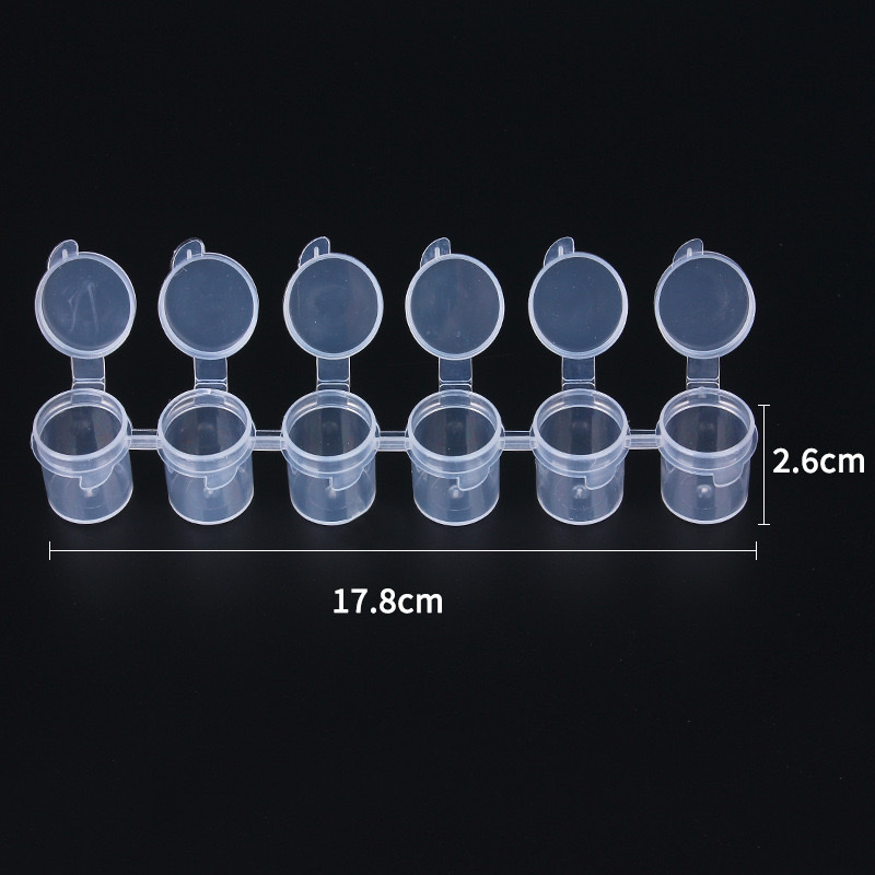 6连体3ml空塑料盒子涂鸦彩绘石膏罐装丙烯颜料分装用盒子密封性好详情图8