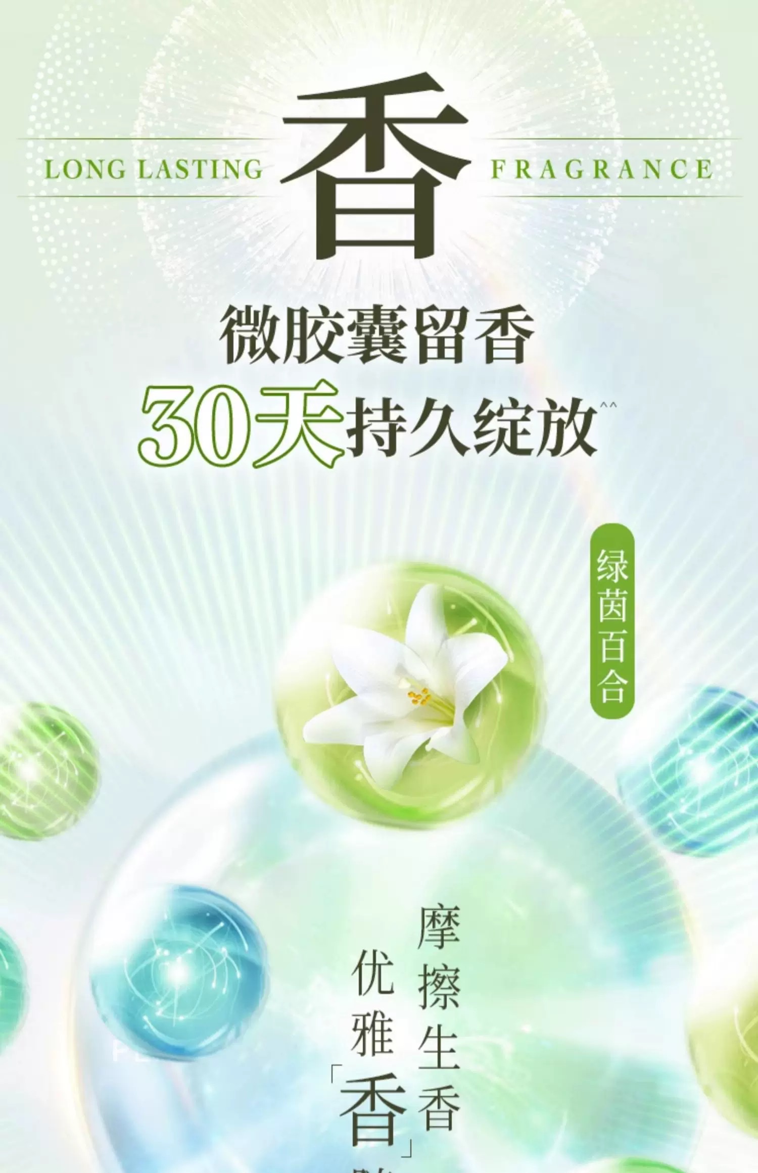 Lion King Nano Joy Microcapsule Plant Extract Scented Laundry Beads 271g (23 Pieces) Green Field Lily Fragrance Type detail image 4