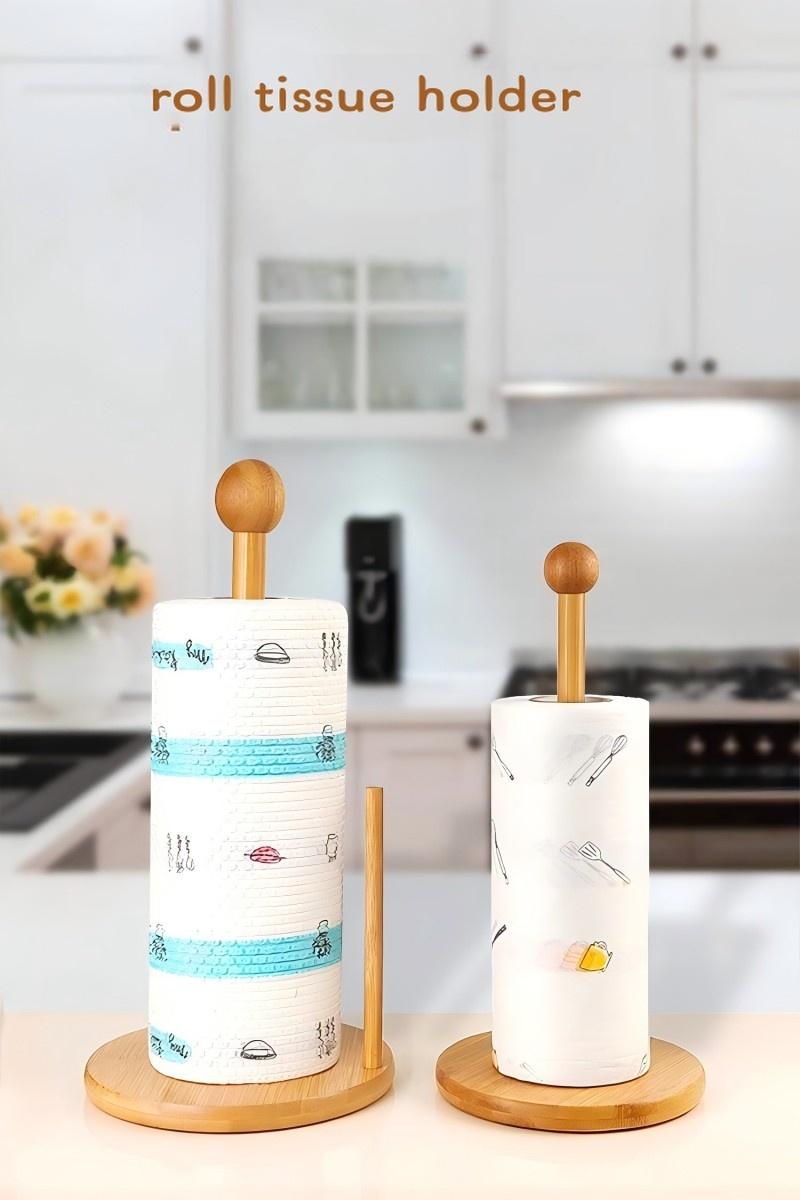 wood paper towel holder, kitchen paper holder