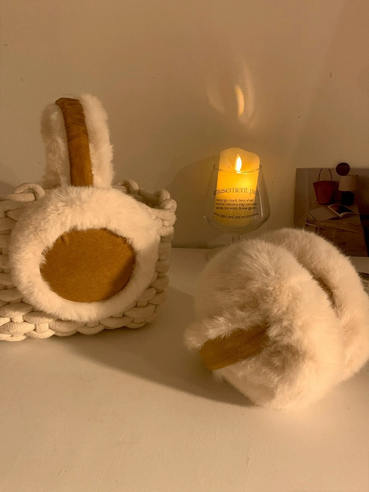 Folding mink and suede warm ear muffs are cute, sweet and versatile, with an ins style. Maillard ear warm Specification image