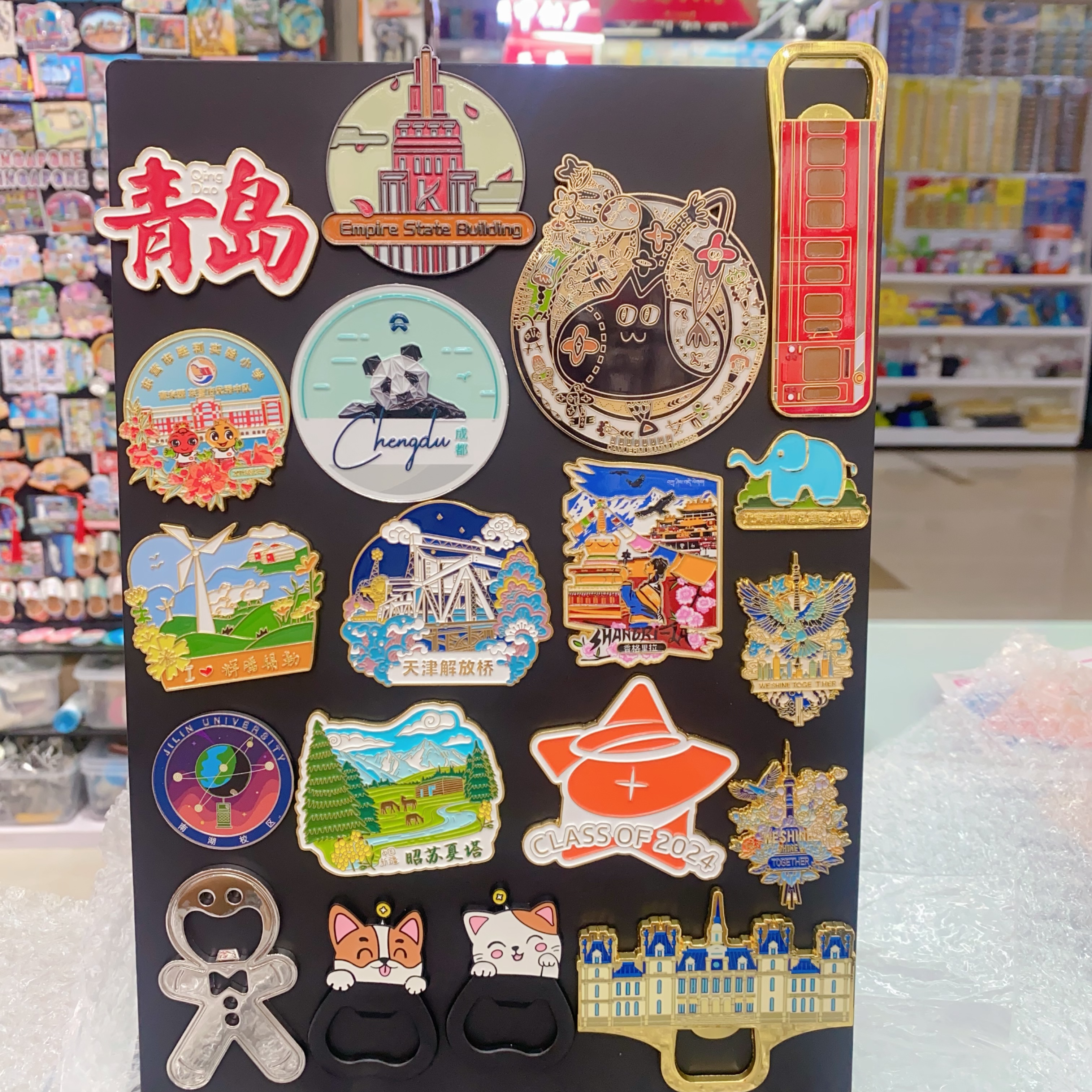 定制金属冰箱贴合金珐琅徽章翻转冰箱贴创意旋转组合冰箱贴厂家可爱创意个性胸针