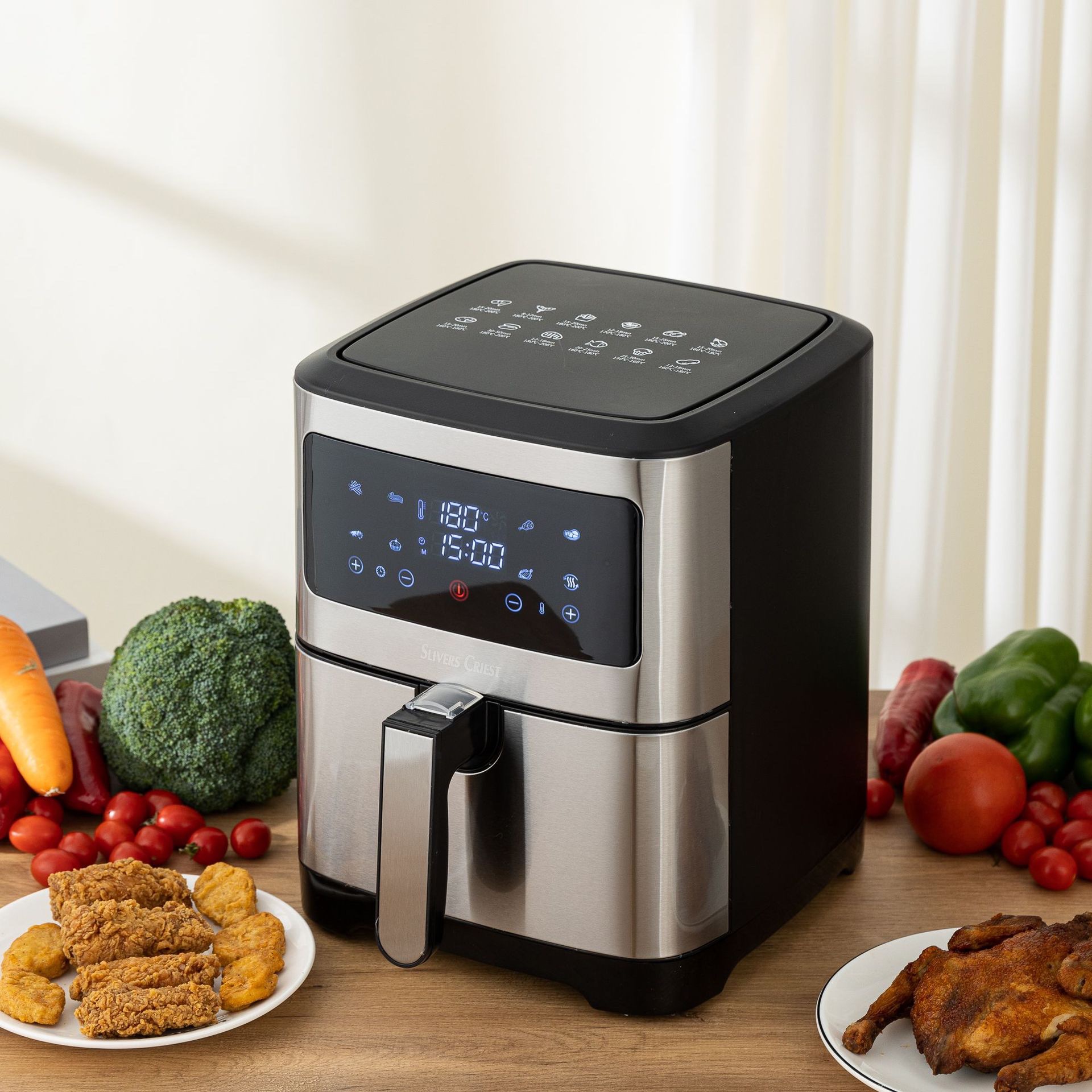 10LAirfryer export 10-liter air fryer, large-capacity, full touch screen, timed and visible, high-power oven details Picture