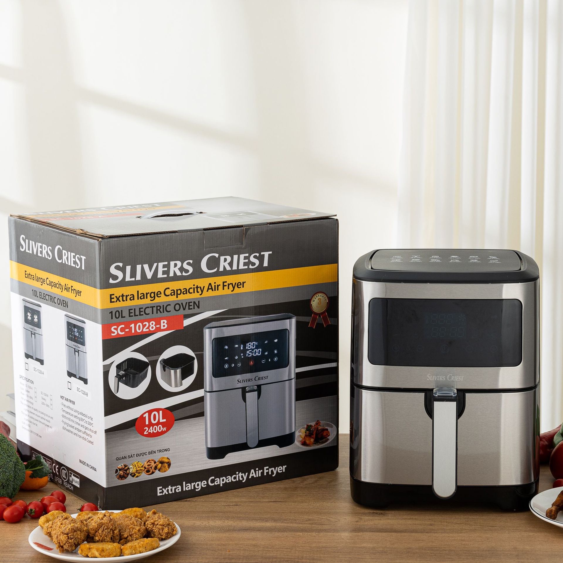 10LAirfryer export 10-liter air fryer, large-capacity, full touch screen, timed and visible, high-power oven