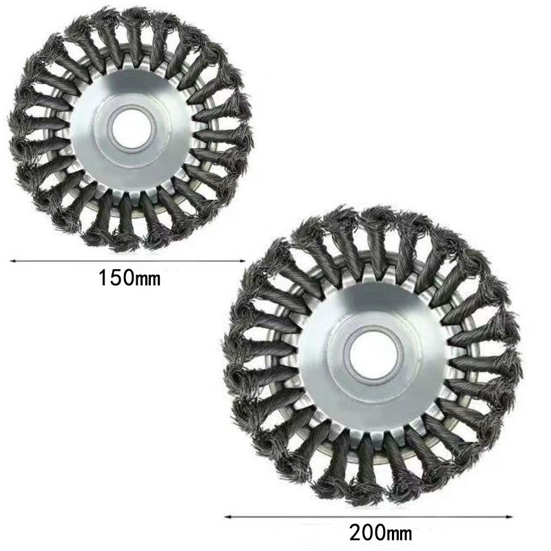 碗型扭丝打草轮 8寸扭丝钢丝轮除草盘除草轮除锈打草头锄草头配件产品图