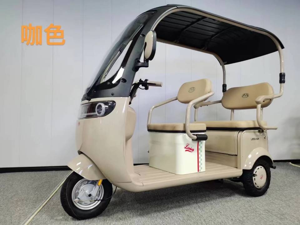 The new type of electric tricycle with a canopy for picking up and dropping off children, electric bikes for men, women and the elderly, and a dual-purpose passenger and cargo transportation vehicle details Picture