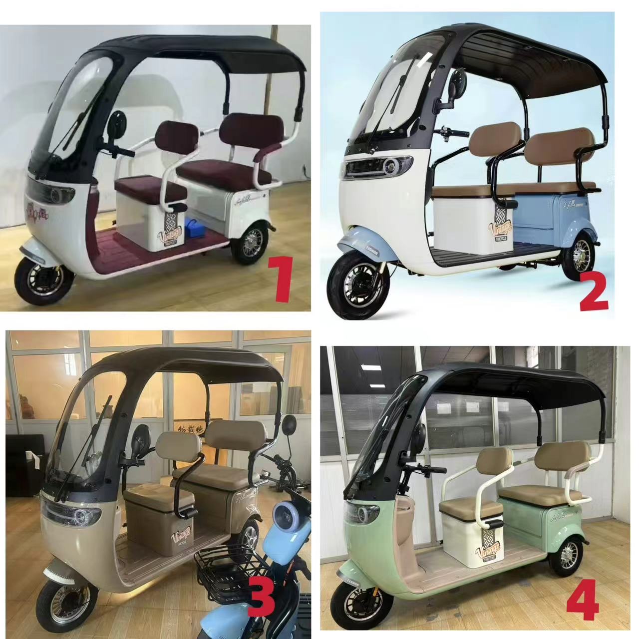 The new type of electric tricycle with a canopy for picking up and dropping off children, electric bikes for men, women and the elderly, and a dual-purpose passenger and cargo transportation vehicle Specification image