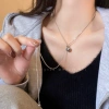 Silver grey pearl snake bone necklace for women's autumn and winter, adjustable long sweater chain, light luxury and niche hoodie accessory details Picture