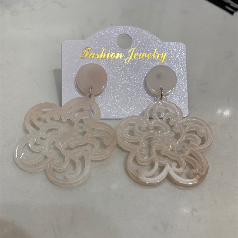 欧美新款时尚潮流镂空花形醋酸耳环尚美饰品-110