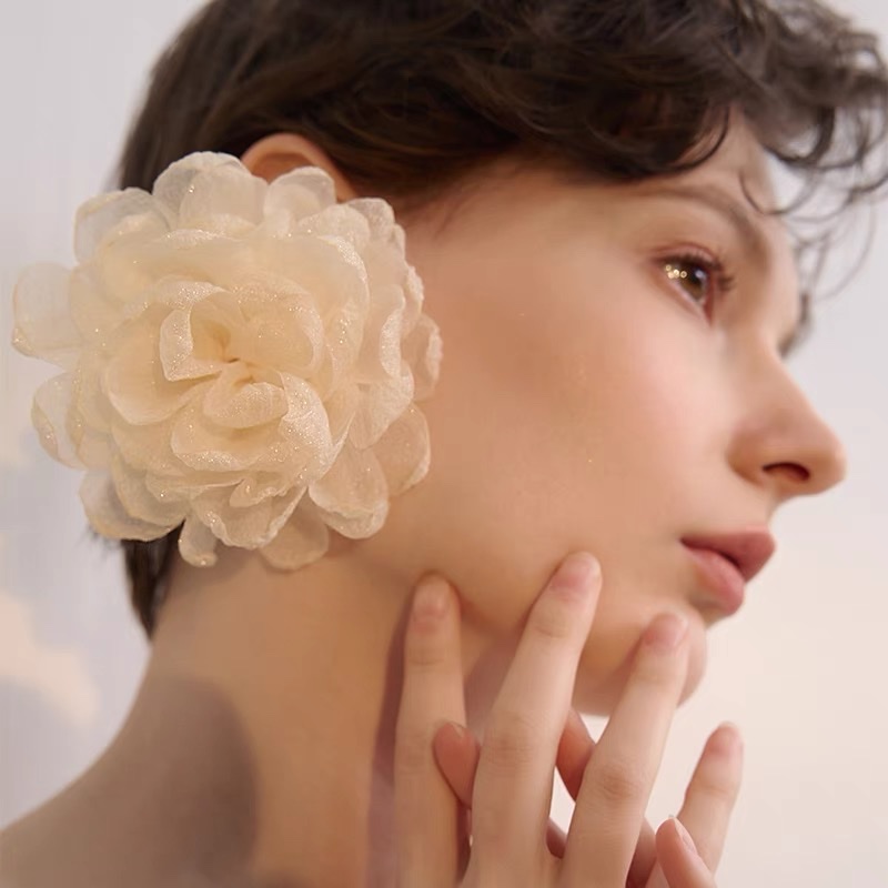 浪漫花期森系清新花朵纱布少女心夸张耳环夸张新娘名媛度假耳饰夏耳饰耳饰耳饰耳饰耳饰图