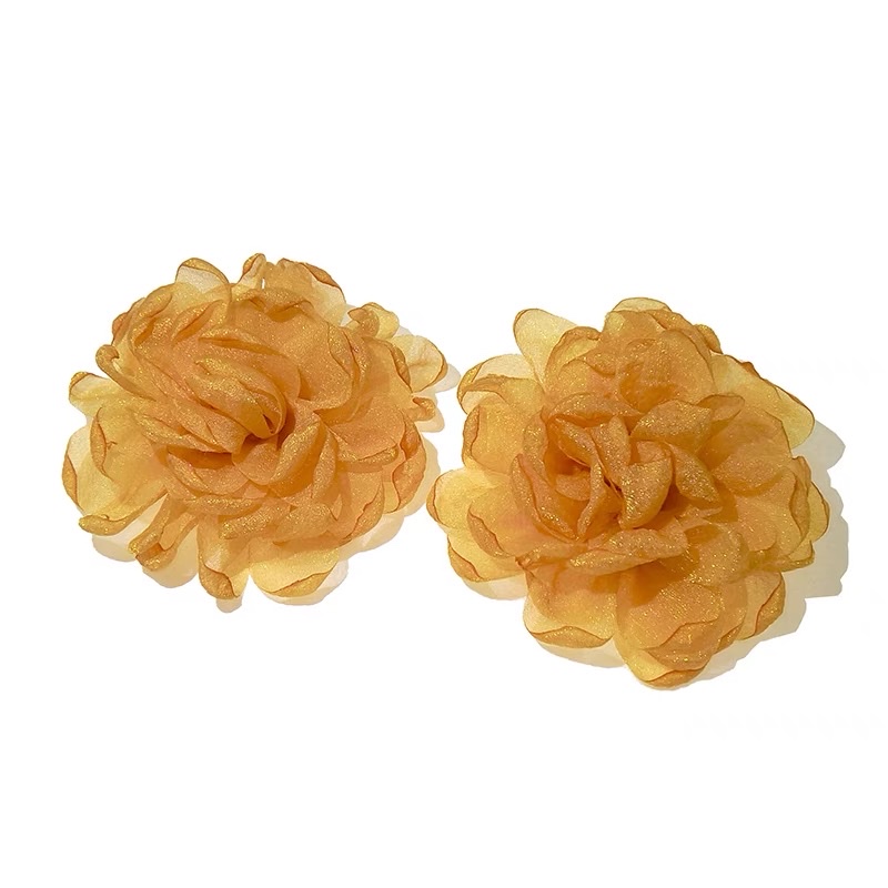 浪漫花期森系清新花朵纱布少女心夸张耳环夸张新娘名媛度假耳饰夏耳饰耳饰耳饰耳饰耳饰白底实物图