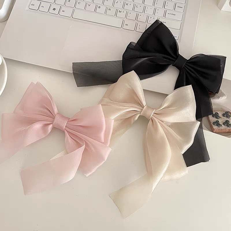 发夹发饰头饰大蝴蝶结发饰发夹女2024新款高级感弹簧夹后脑勺头发夹子头饰发卡发夹