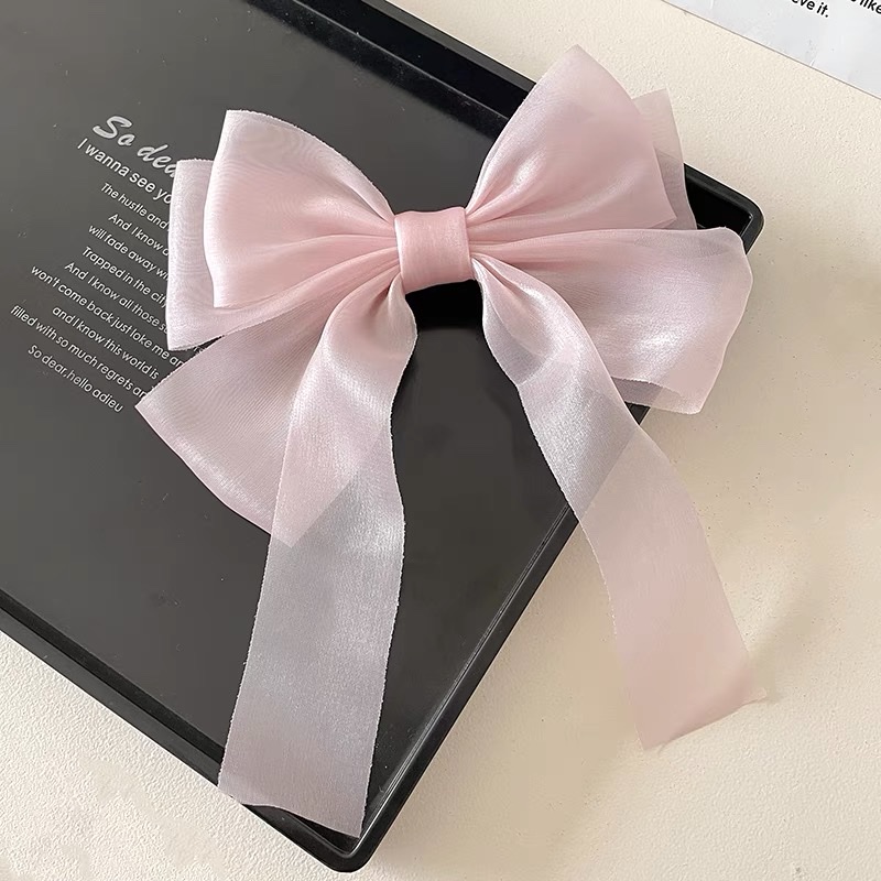 发夹发饰头饰大蝴蝶结发饰发夹女2024新款高级感弹簧夹后脑勺头发夹子头饰发卡发夹详情图2