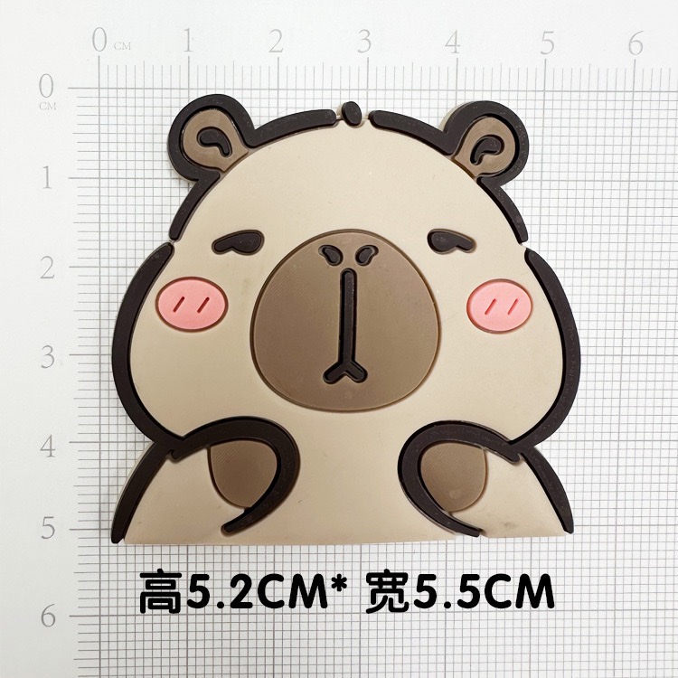Capybara Capybara PVC soft rubber decorative diy accessories, phone case, ipad hole, slipper buckle, cup sticker detail image 2