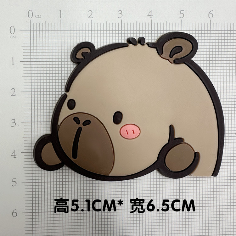 Capybara Capybara PVC soft rubber decorative diy accessories, phone case, ipad hole, slipper buckle, cup sticker detail image 3