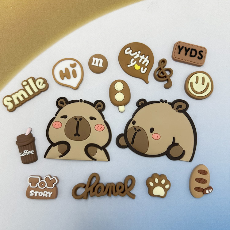 Capybara Capybara PVC soft rubber decorative diy accessories, phone case, ipad hole, slipper buckle, cup sticker details Picture