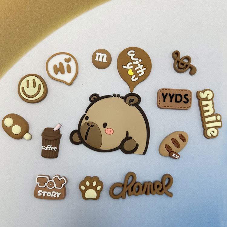 Capybara Capybara PVC soft rubber decorative diy accessories, phone case, ipad hole, slipper buckle, cup sticker Specification image