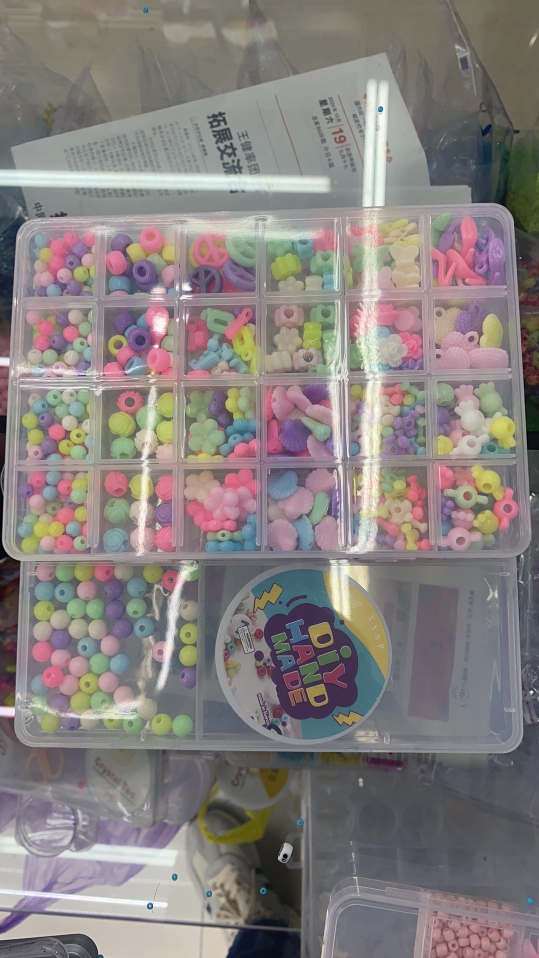 DIY串珠 手串 项链 饰品不锈钢十字架胸卡夹扣九字针圣诞亮片配件朋克木块详情图3