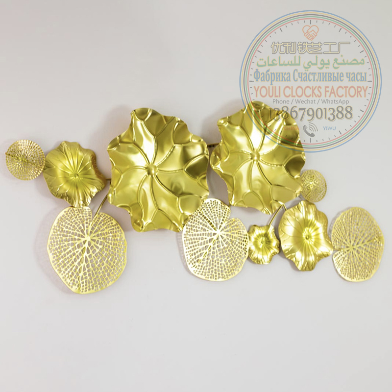 120cm横幅铁艺烤漆银杏叶客厅餐厅装饰壁挂墙饰