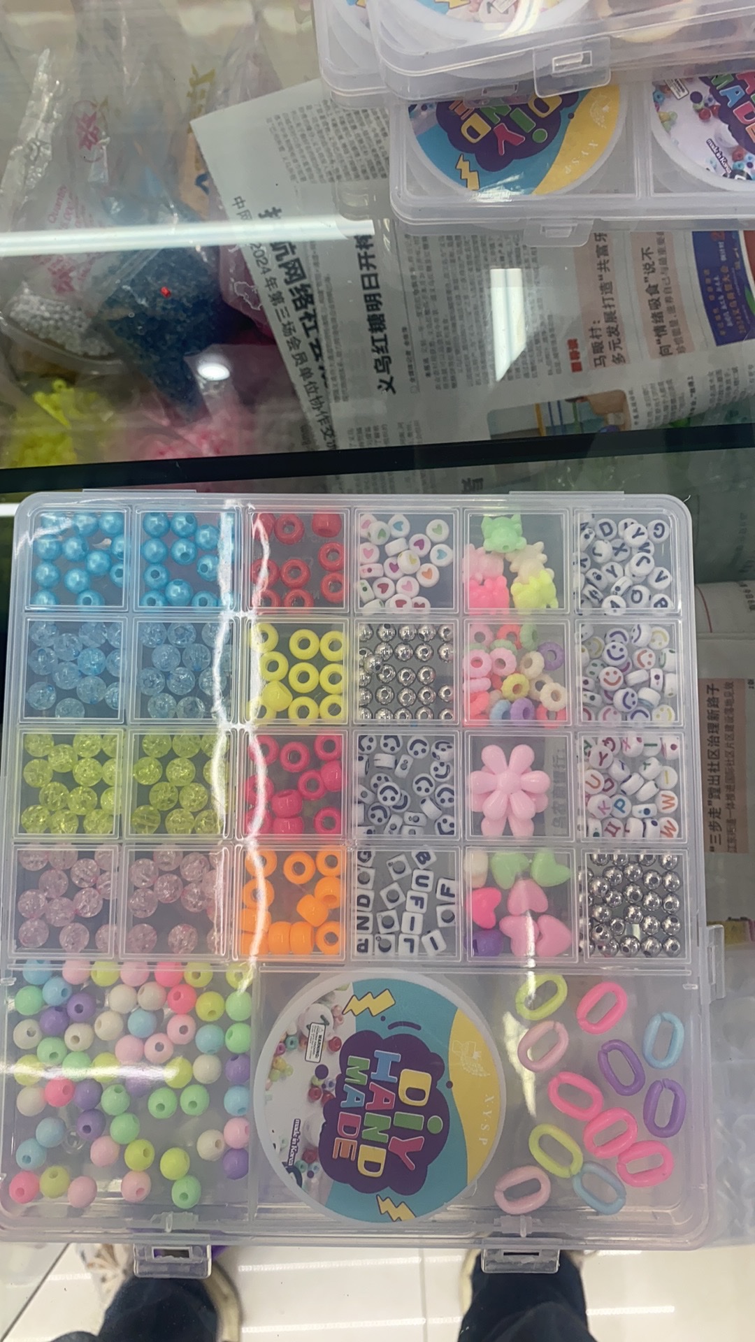 DIY串珠 手串 项链 饰品不锈钢十字架胸卡夹扣九字针圣诞亮片配件朋克木块详情图4