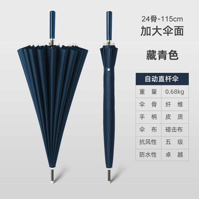 24骨自动伞超大防水套直杆晴雨伞长柄高尔夫伞广告礼品伞印刷logo产品图