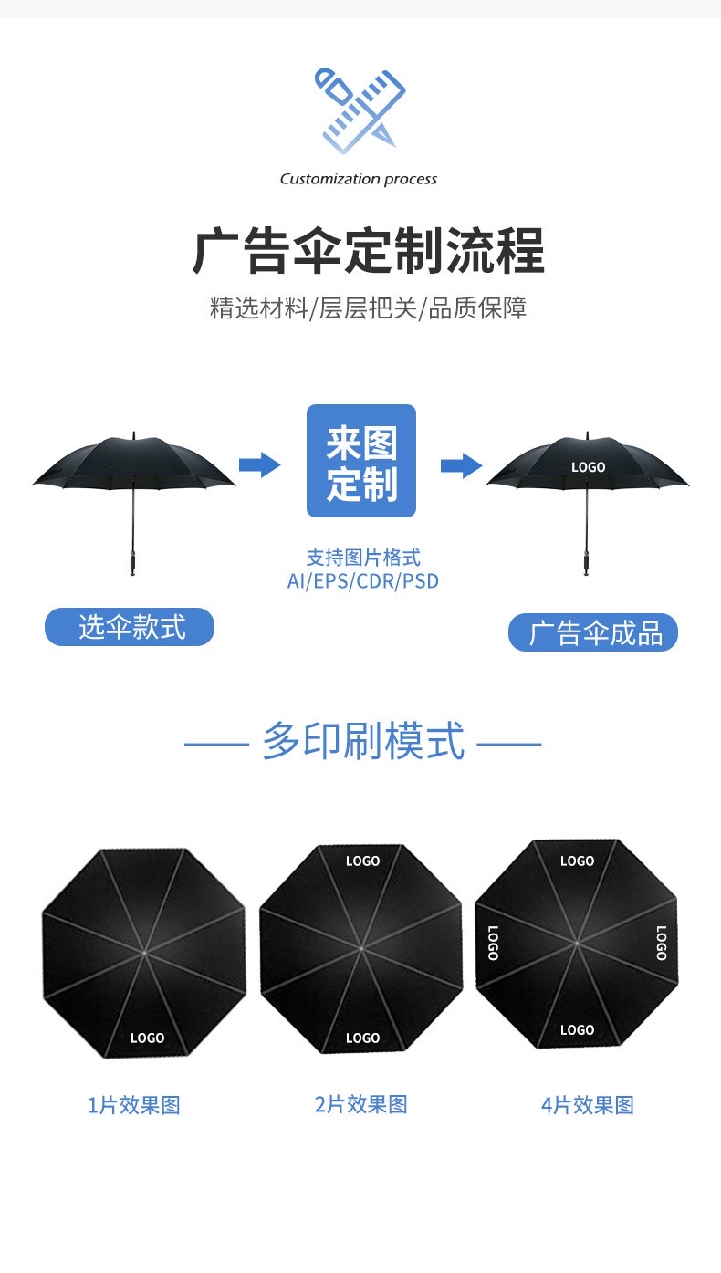 23寸木中棒木弯柄木伞珠雨伞可定logo制直杆伞广告礼品长柄雨伞定制详情图1