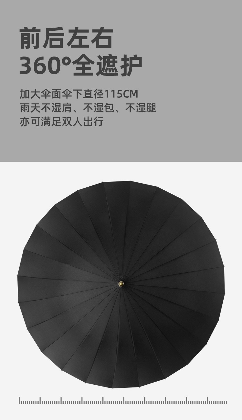 24骨自动伞超大防水套直杆晴雨伞长柄高尔夫伞广告礼品伞印刷logo详情图7