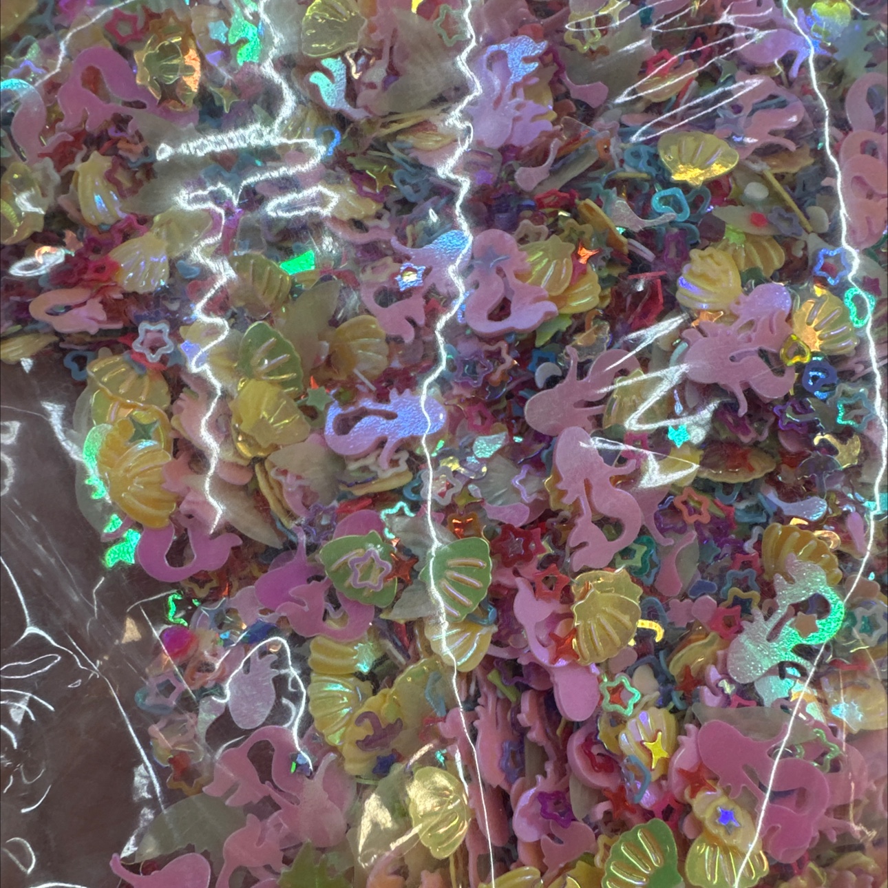 美人鱼混款亮片 手工DIY用品配件 史莱姆填充物 流麻配件 饰品配件 亮片饰品产品图