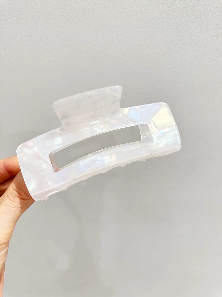 醋酸抓夹后脑勺发夹法式复古人鱼姬色白色发抓头饰发卡鲨鱼夹大号头饰发饰发夹创意饰品详情图2