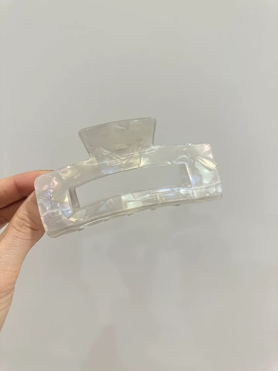 醋酸抓夹后脑勺发夹法式复古人鱼姬色白色发抓头饰发卡鲨鱼夹大号头饰发饰发夹创意饰品详情图6