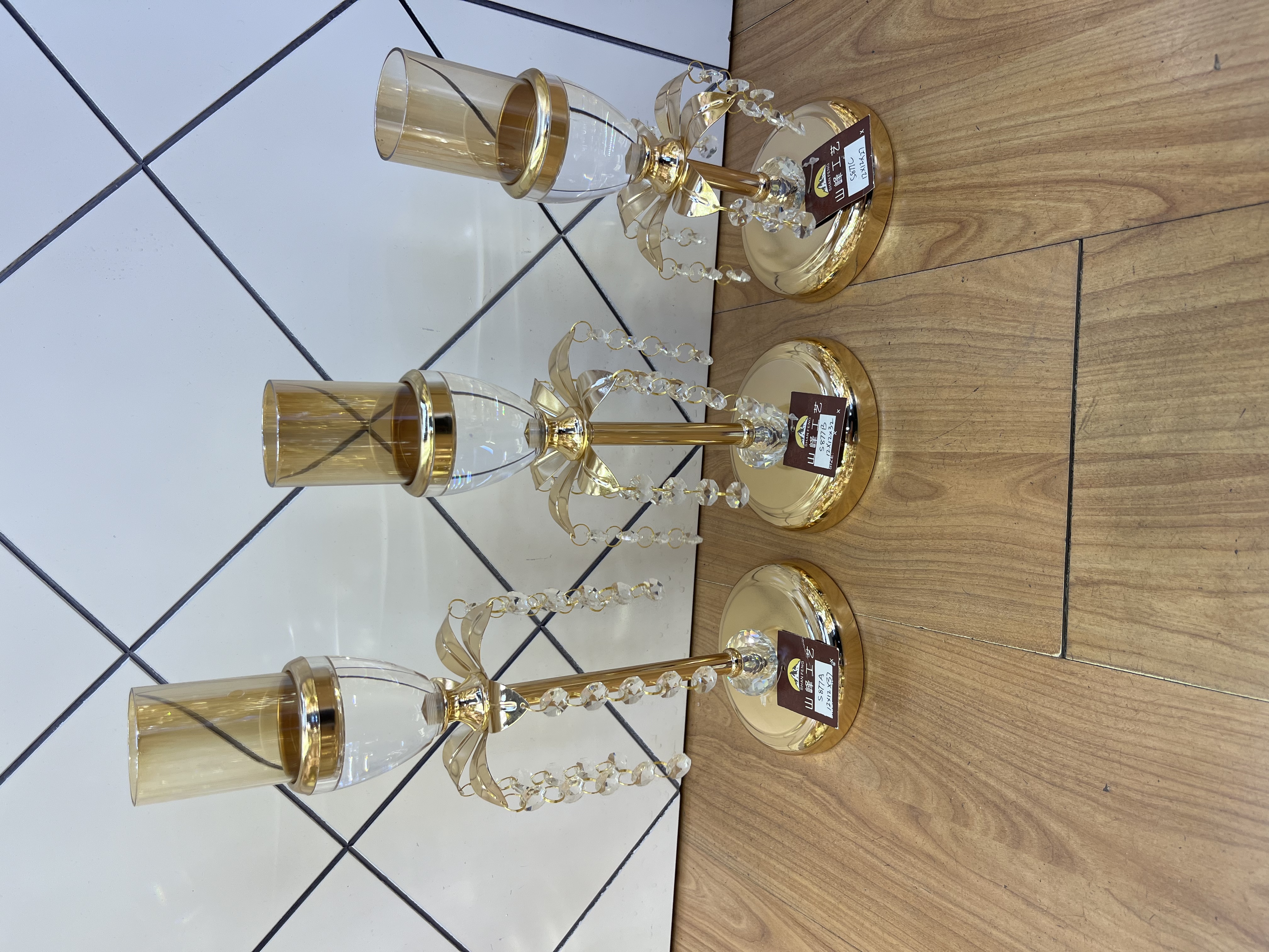 S877C新款烛台 水晶玻璃烛台 金属烛台 欧式烛台装饰工艺品产品图