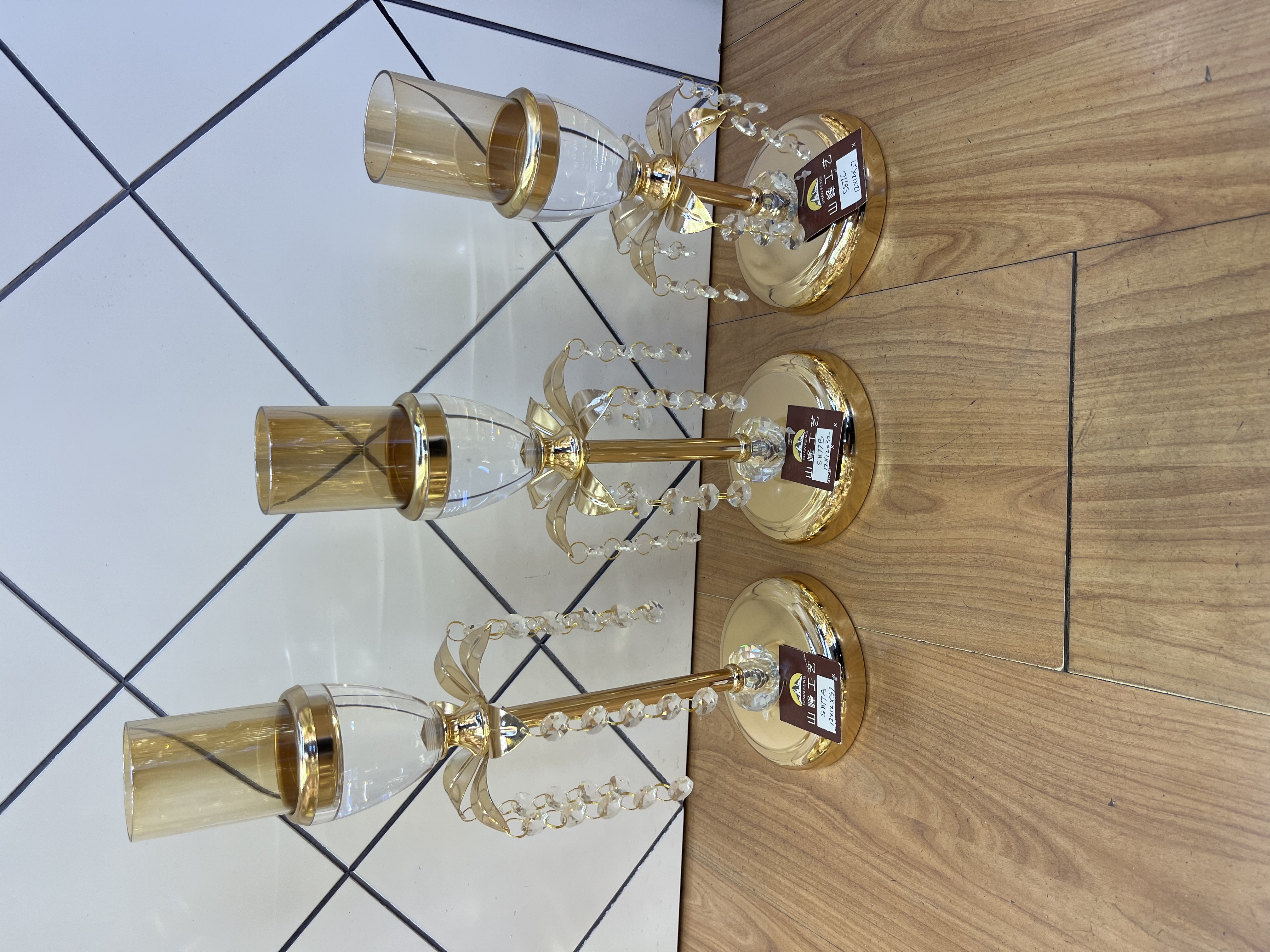 S877C新款烛台 水晶玻璃烛台 金属烛台 欧式烛台装饰工艺品详情图5