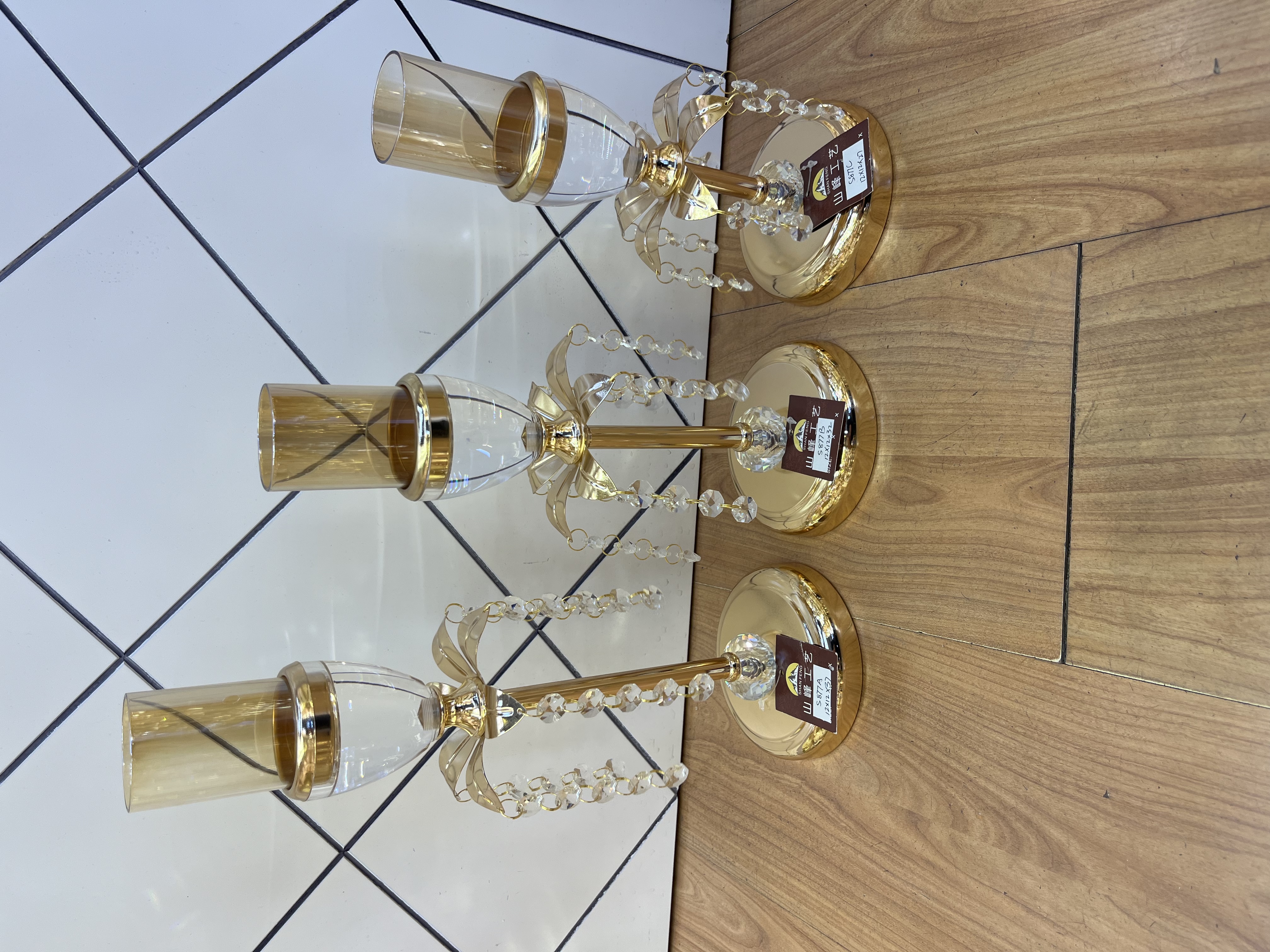 S877C新款烛台 水晶玻璃烛台 金属烛台 欧式烛台装饰工艺品详情图2