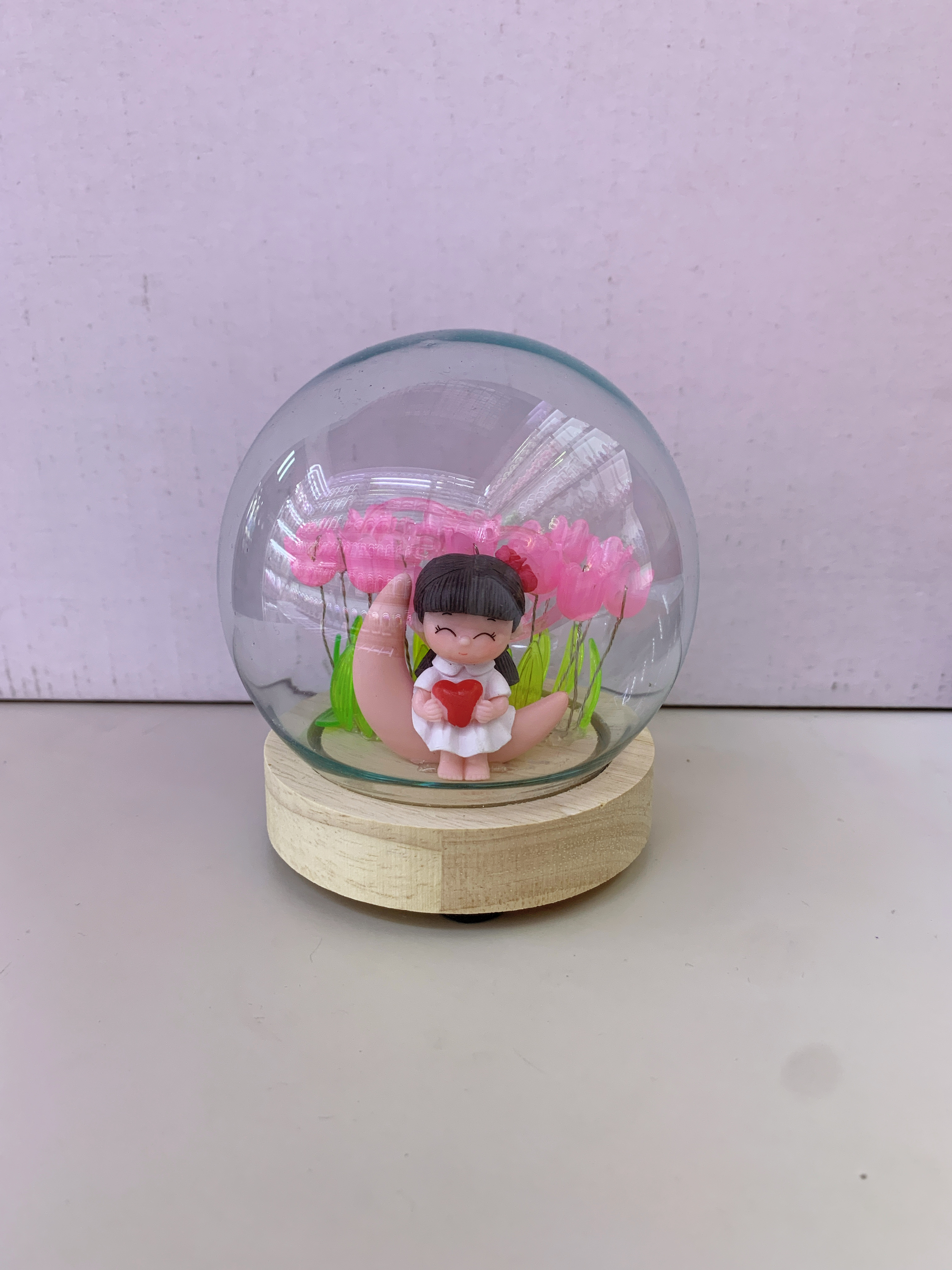 100号小女孩郁金香树脂工艺品树脂音乐盒