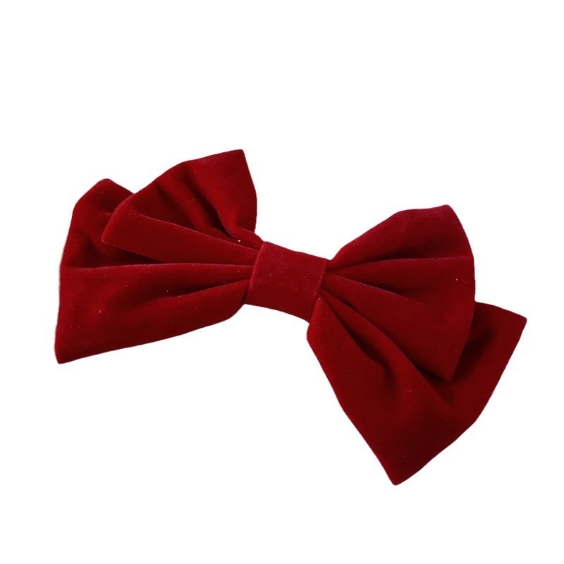 Red New Year bow hair band, women's hair clip, back of the head, elegant and high-end hair accessory, 2023 new style clip headwear detail image 5