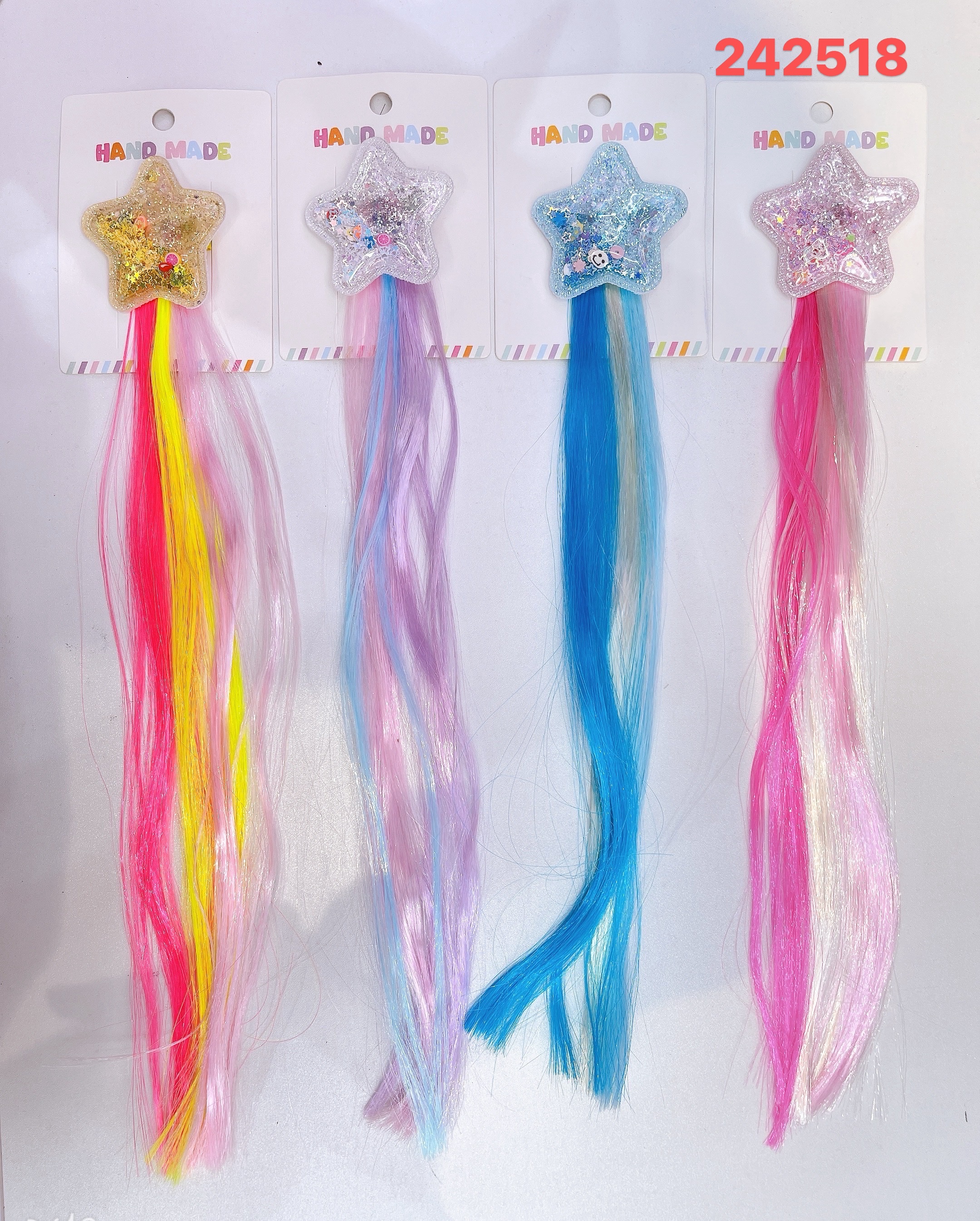 Children's summer cute hair clips 2024 New style Kids' clothes and headwear false hair band Unique design wig decoration safe and harmless hair clips Children's summer cute wigs Kids' clothes and headwear hair accessories Hair clips Children 202 Item Picture