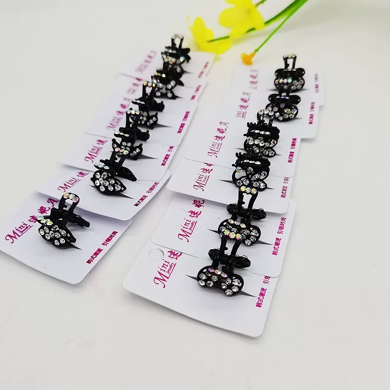 黑色小抓夹发饰迷你发夹刘海夹头饰发卡网红水钻小边夹头发顶夹2023年详情图6