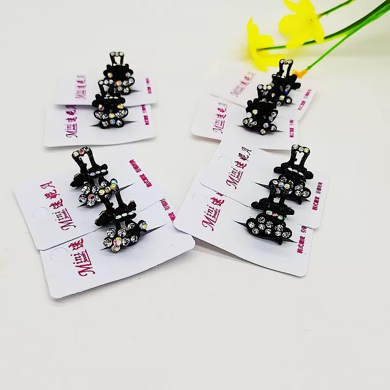 黑色小抓夹发饰迷你发夹刘海夹头饰发卡网红水钻小边夹头发顶夹2023年详情图3