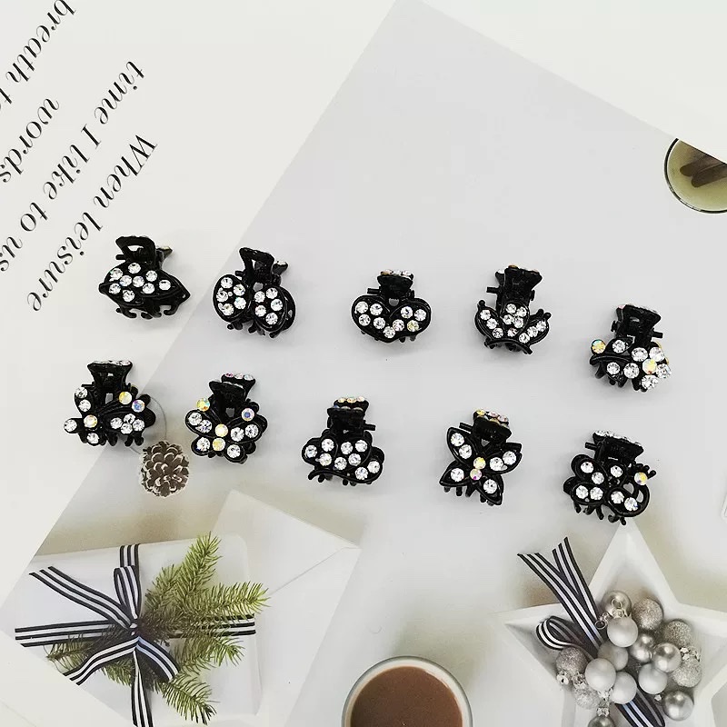 黑色小抓夹发饰迷你发夹刘海夹头饰发卡网红水钻小边夹头发顶夹2023年详情图4