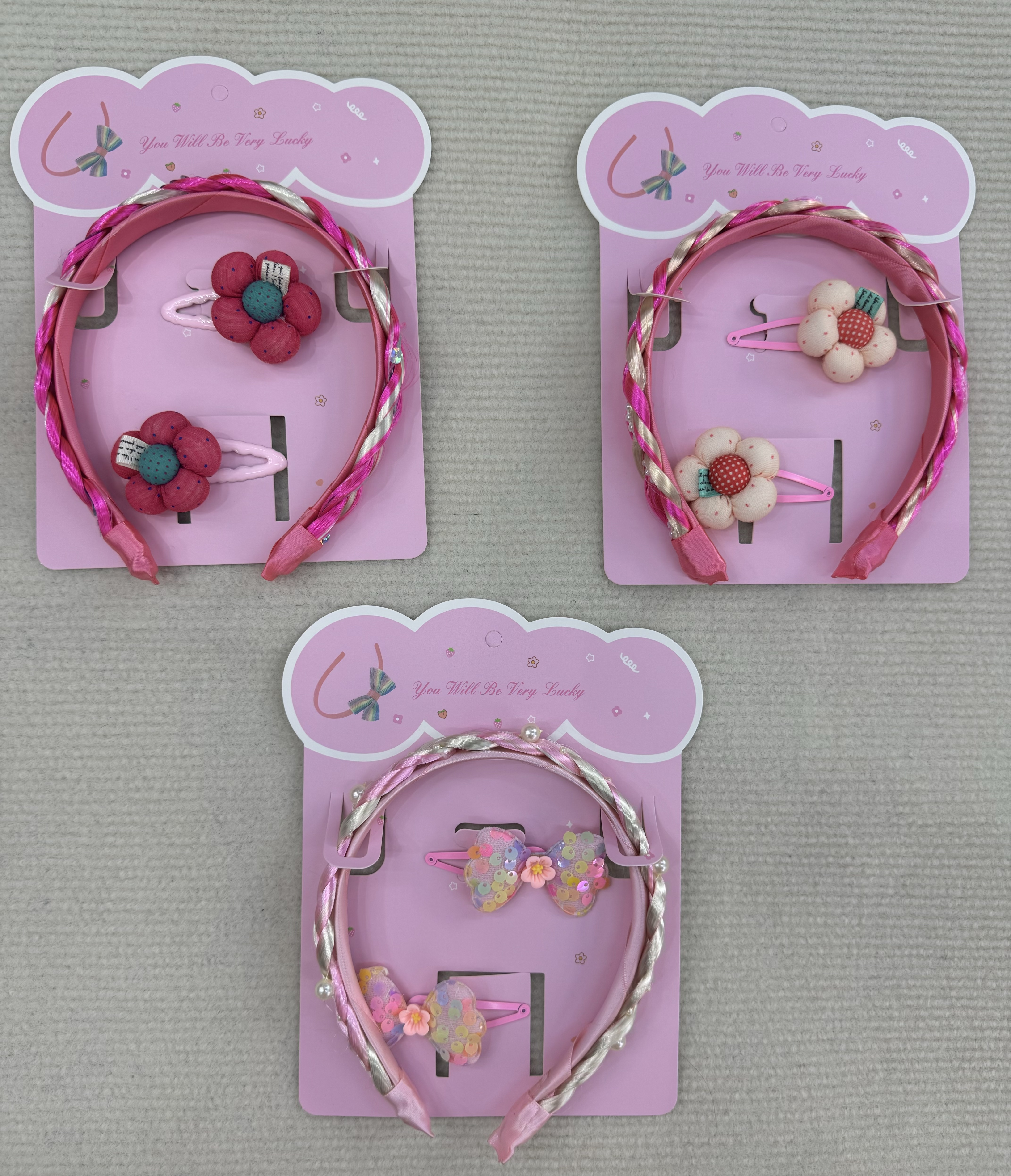Niños pelo falso hoop set niños peluca trenzas pinza hebilla set cute detail image 2