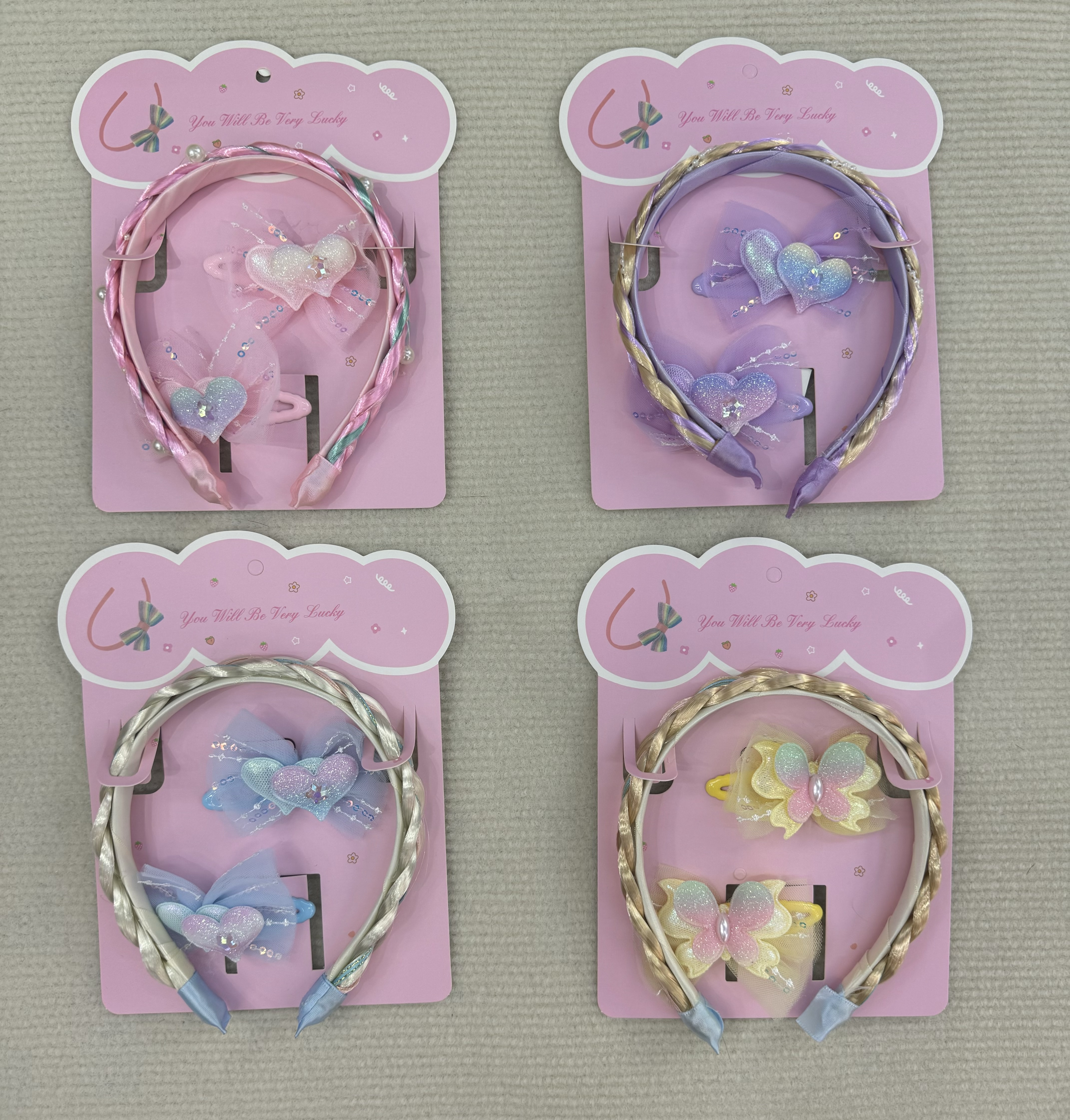 Niños pelo falso hoop set niños peluca trenzas pinza hebilla set cute detail image 1