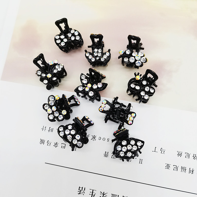 黑色小抓夹发饰迷你发夹刘海夹头饰发卡网红水钻小边夹头发顶夹2023年细节图