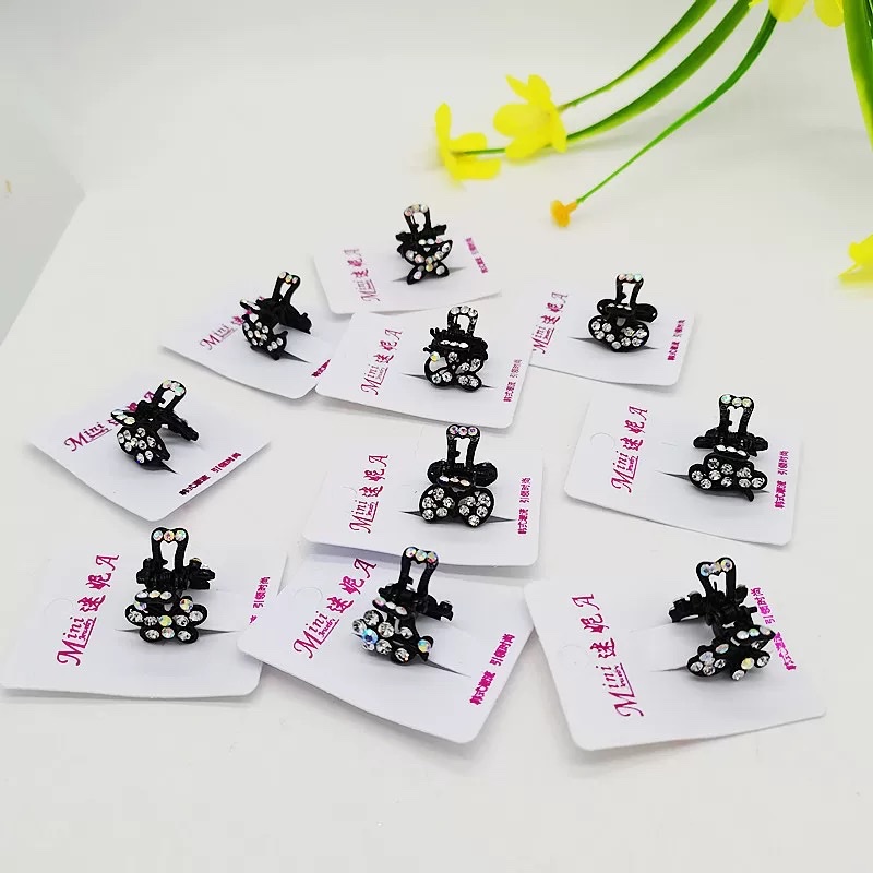 黑色小抓夹发饰迷你发夹刘海夹头饰发卡网红水钻小边夹头发顶夹2023年详情图7